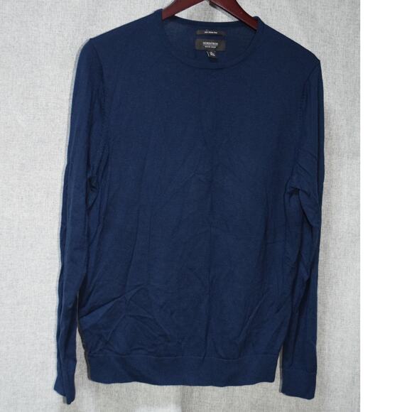 Nordstrom Other - Nordstrom Mens Shop 100% Merino Wool Crewneck Sweater Navy Size M